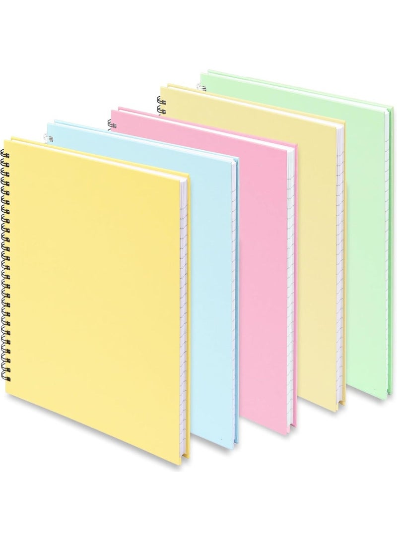 FIS Notebook 9x7" (230x184mm), Hard Cover, Double Loop Spiral Binding, 80 Sheets, White Paper, Single Ruled, Pack of 5 Assorted Pastel Colors, Ideal for School Essentials - FSNBS9X7PASST80 - Image 3